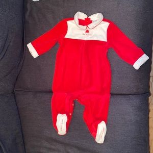 Janie and Jack - velour footed 1st Christmas